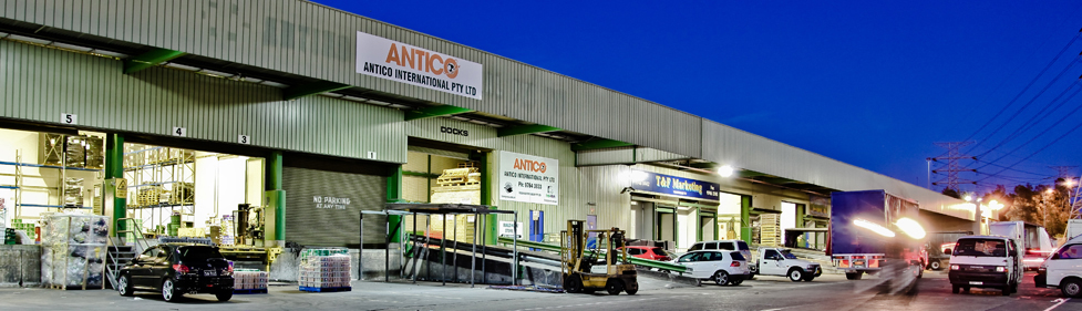 Antico warehouse view at night