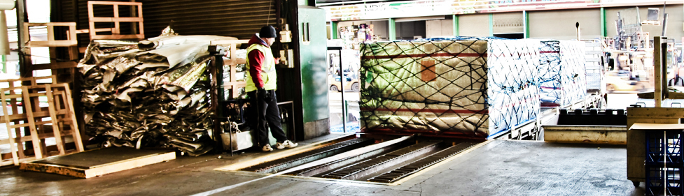 Pallets entering Antico warehouse